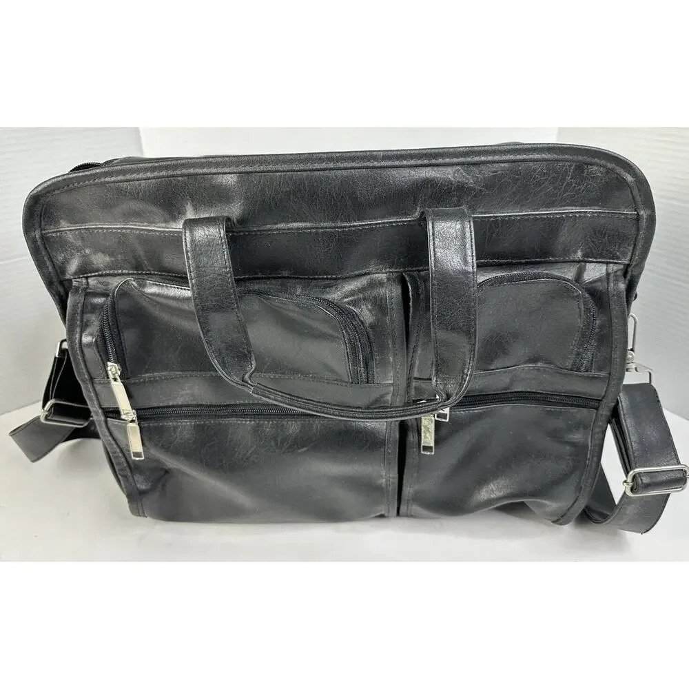 LOUIS RUKEYSER’S WALL STREET CLUB Expandable Satchel Messenger Bag *READ*